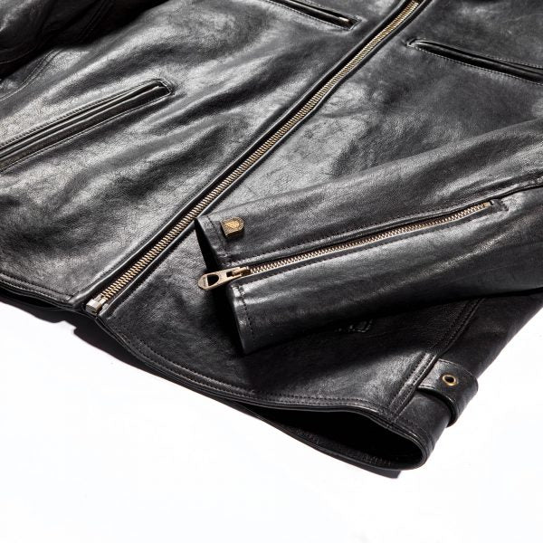 Cafe Racer Black Leather Jacket | Shangri-La Heritage