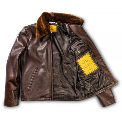 Varenne Fur Collar Brown Leather Jacket | Shangri-La Heritage